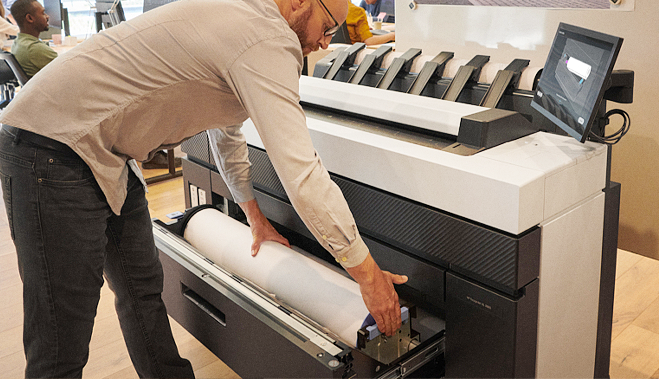Users interacting with the control panel